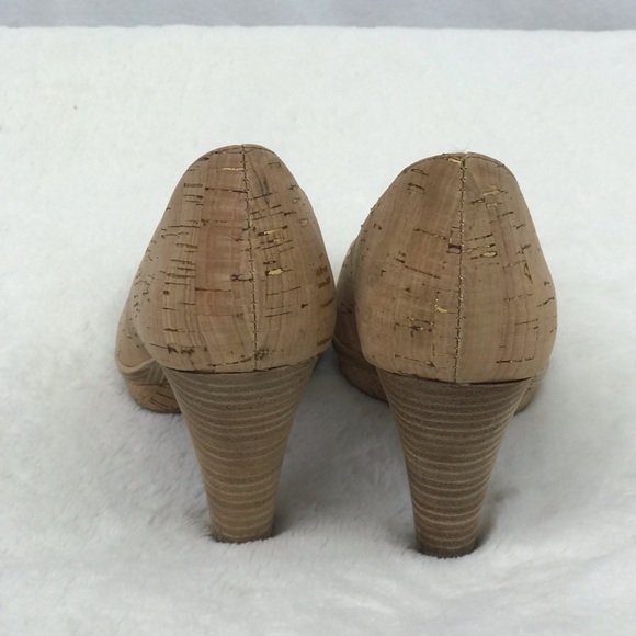 Sofft cork peep toe comfortable heel - Picture 3 of 4